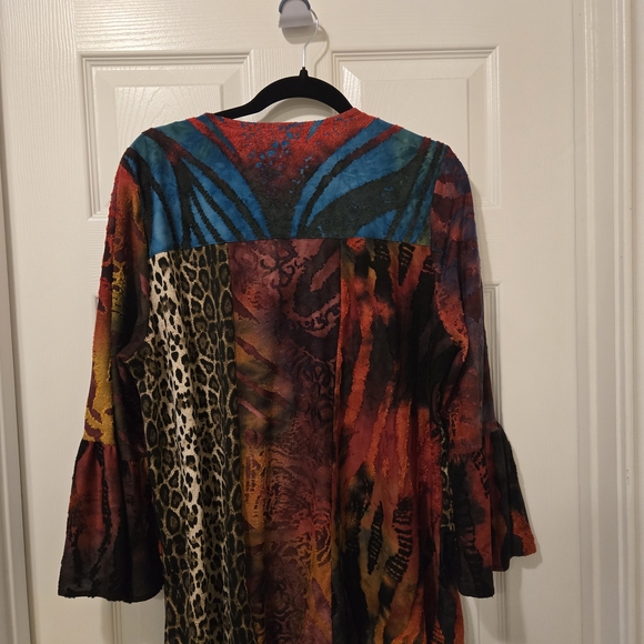 Multicolor Animal Print Tunic with Embroidered Neckline - Picture 14 of 14